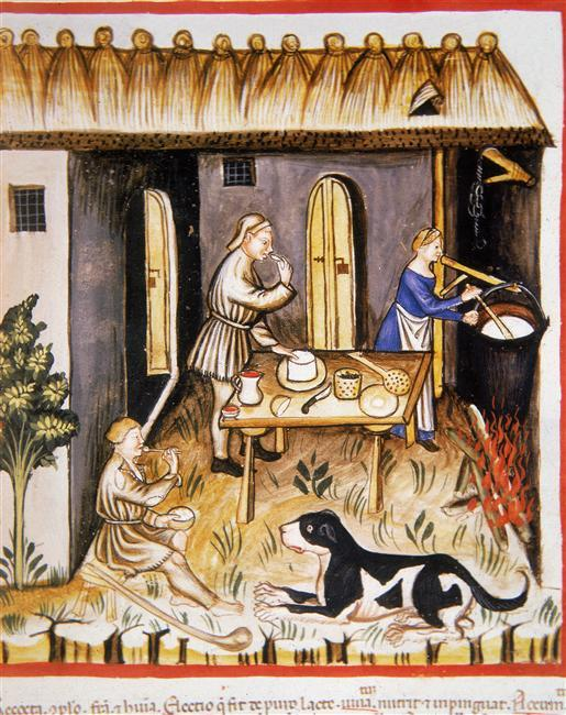 The process of medieval cheesemaking, source: user mediumaevum on tumblr file-6369837