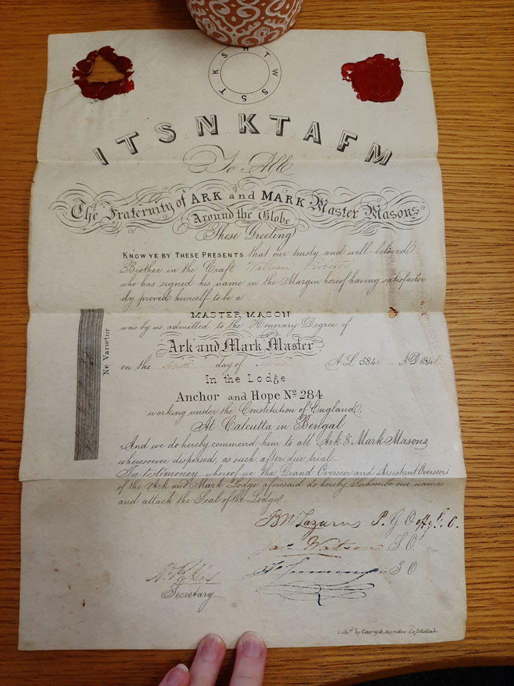 William Roberts' ascension to Master Mason